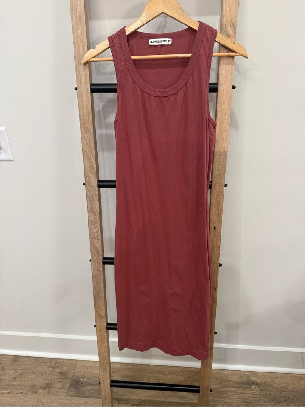 American Giant Sleeveless Midi Dress - Dusty Rose XS